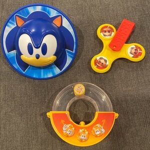 Set of 3 Sonic The Hedgehog Burger King Toys        kids boys happy meal toy
